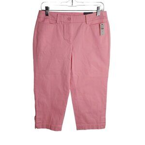 Talbots Perfect Skimmer Pants 4P Petite Pink Capri‎ Midrise Cropped Stretch